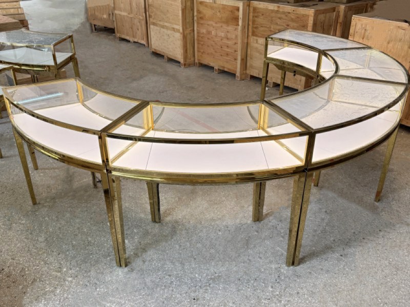 美國(guó)鏡面不銹鋼珠寶展示柜
